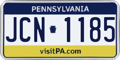 PA license plate JCN1185