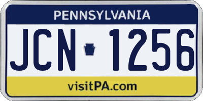 PA license plate JCN1256