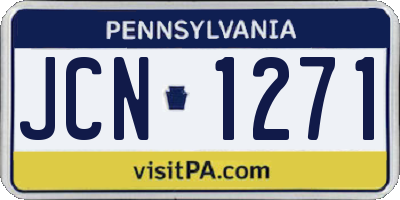 PA license plate JCN1271