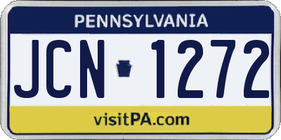 PA license plate JCN1272