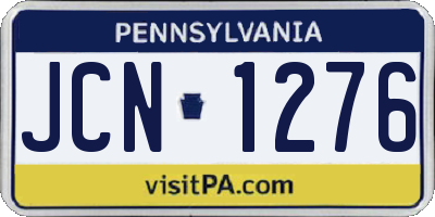 PA license plate JCN1276
