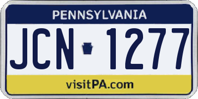PA license plate JCN1277