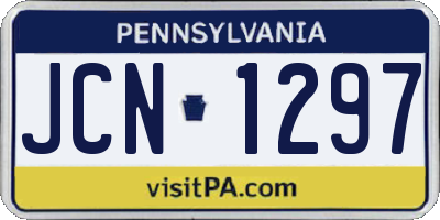 PA license plate JCN1297