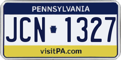 PA license plate JCN1327