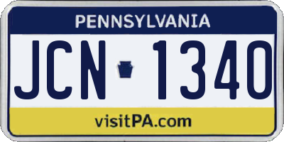 PA license plate JCN1340