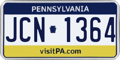 PA license plate JCN1364