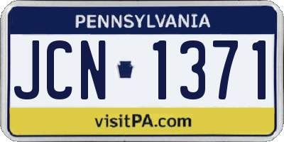 PA license plate JCN1371