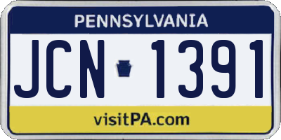 PA license plate JCN1391