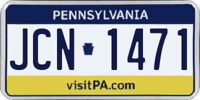 PA license plate JCN1471