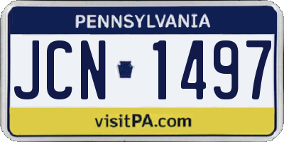 PA license plate JCN1497