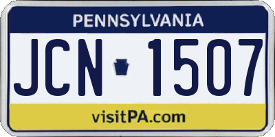 PA license plate JCN1507