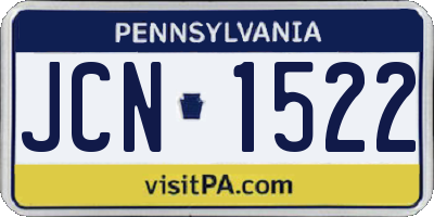 PA license plate JCN1522