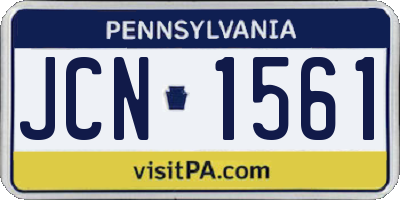 PA license plate JCN1561