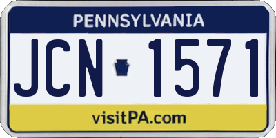 PA license plate JCN1571