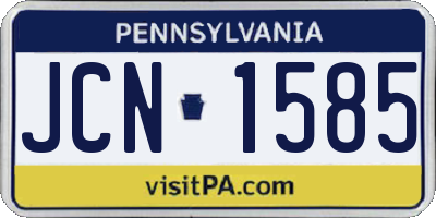 PA license plate JCN1585