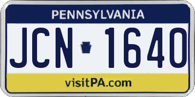 PA license plate JCN1640