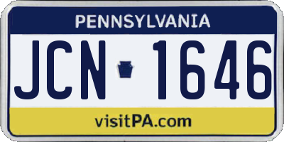 PA license plate JCN1646