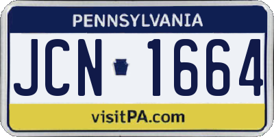 PA license plate JCN1664