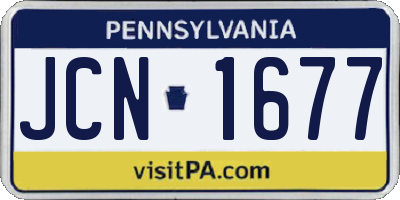 PA license plate JCN1677