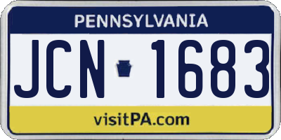 PA license plate JCN1683