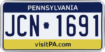 PA license plate JCN1691