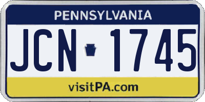 PA license plate JCN1745
