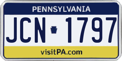 PA license plate JCN1797