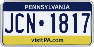 PA license plate JCN1817