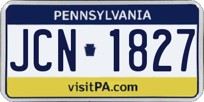 PA license plate JCN1827