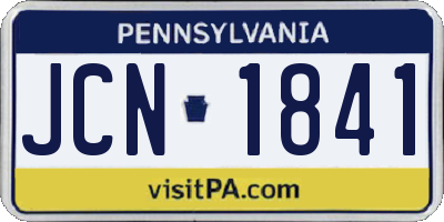 PA license plate JCN1841