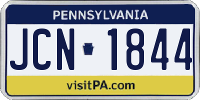 PA license plate JCN1844