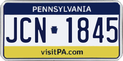 PA license plate JCN1845
