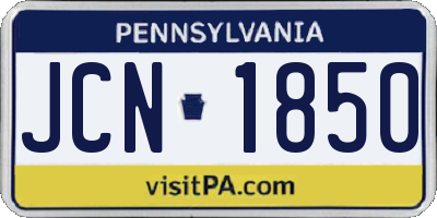 PA license plate JCN1850