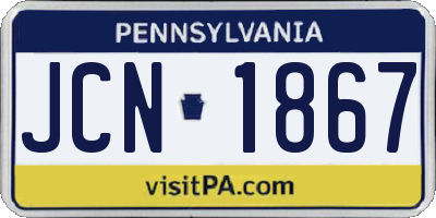 PA license plate JCN1867