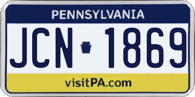 PA license plate JCN1869