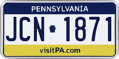 PA license plate JCN1871