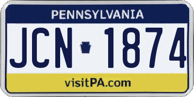 PA license plate JCN1874