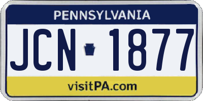 PA license plate JCN1877
