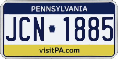 PA license plate JCN1885