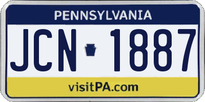 PA license plate JCN1887