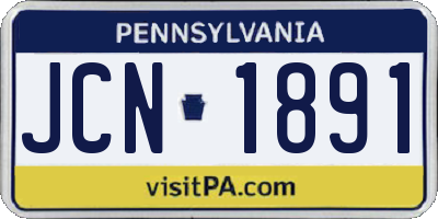 PA license plate JCN1891