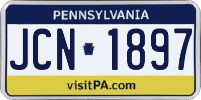 PA license plate JCN1897