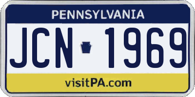 PA license plate JCN1969