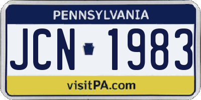 PA license plate JCN1983