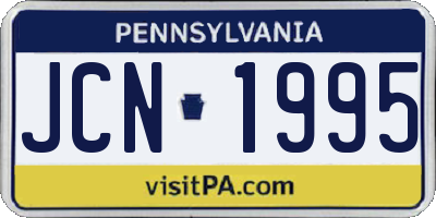 PA license plate JCN1995