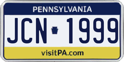 PA license plate JCN1999