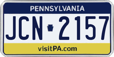 PA license plate JCN2157
