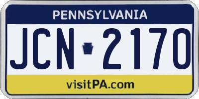 PA license plate JCN2170