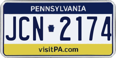 PA license plate JCN2174