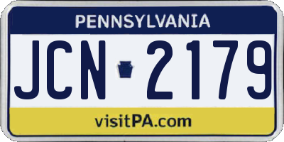 PA license plate JCN2179